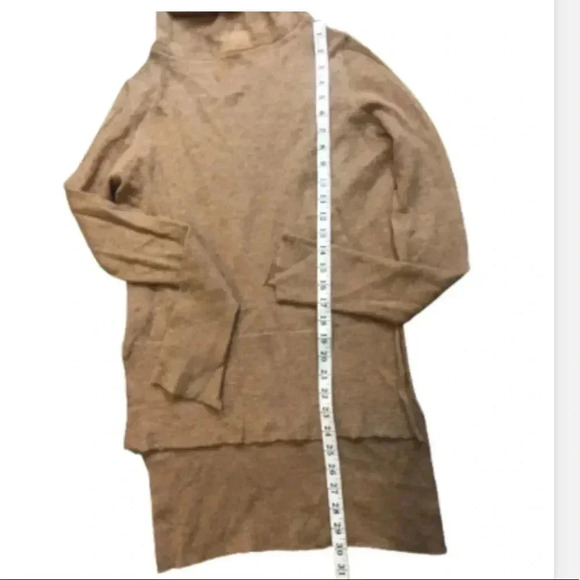 ALC SWEATER  TAN MO HAIR COWL NECK SHEER     LONG SLEEVE HIGH LOW SIZE SMALL - Picture 7 of 9